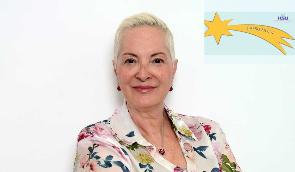 Ema Culi i logo HSU-a za EU izbore