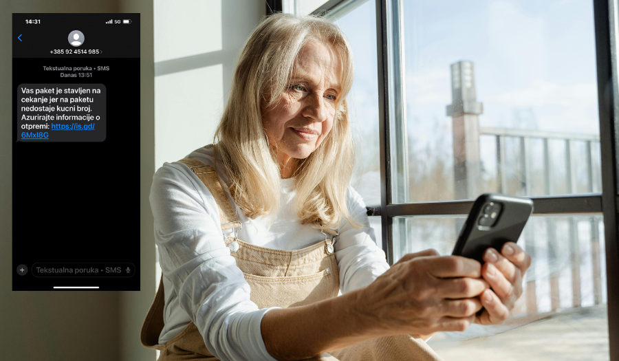 Umirovljenica na mobitelu