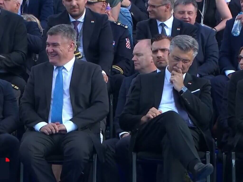 Milanović i Plenković na vojnom mimohodu | Snimak zaslona Dnevnik Nove TV