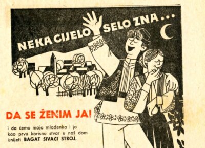 Reklama za šivaći stroj Bagat