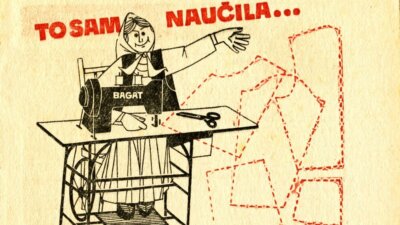 Bagat reklamni letak za tečaj šivanja